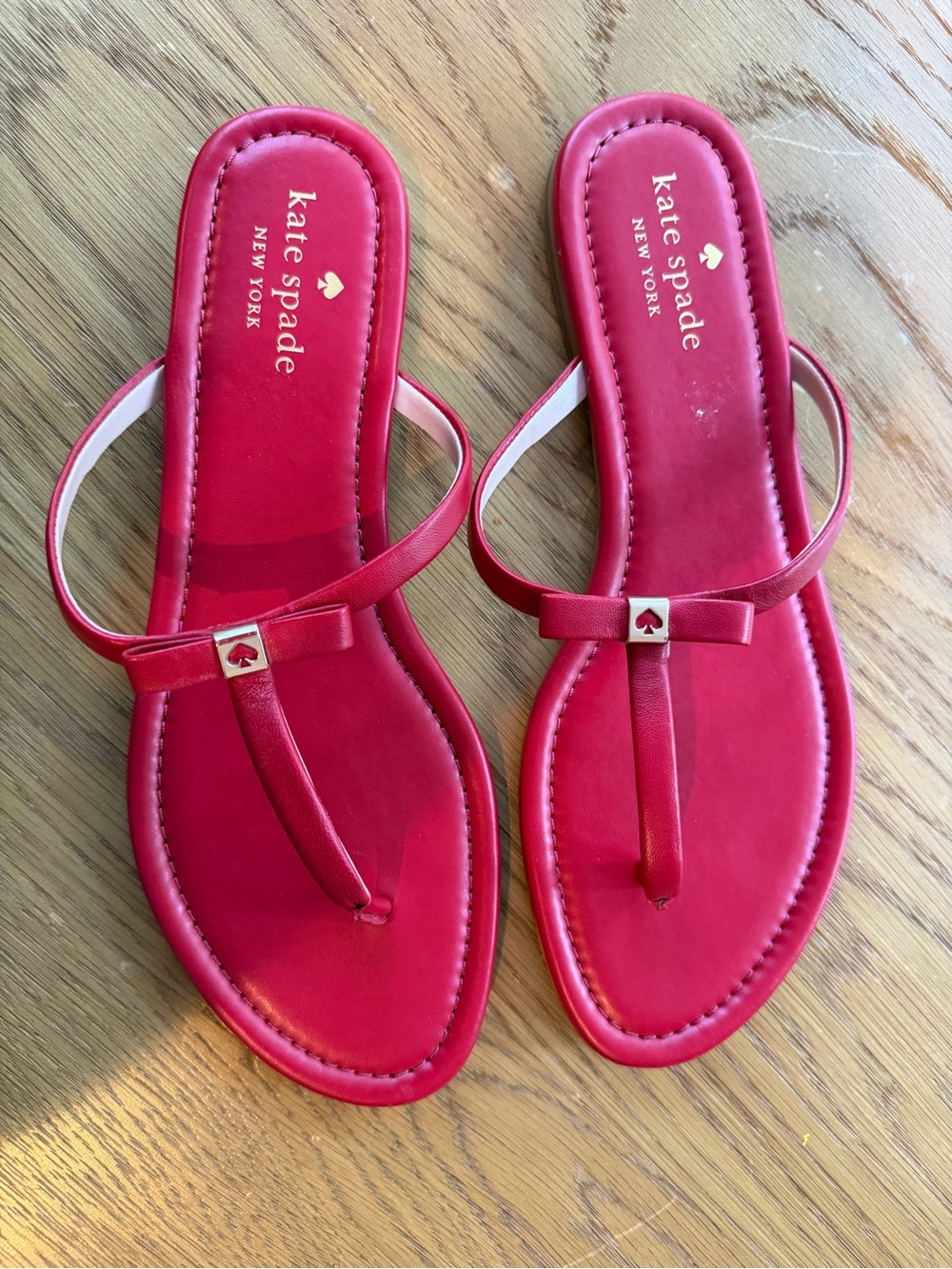 kate spade Red Bow T-strap Sandals